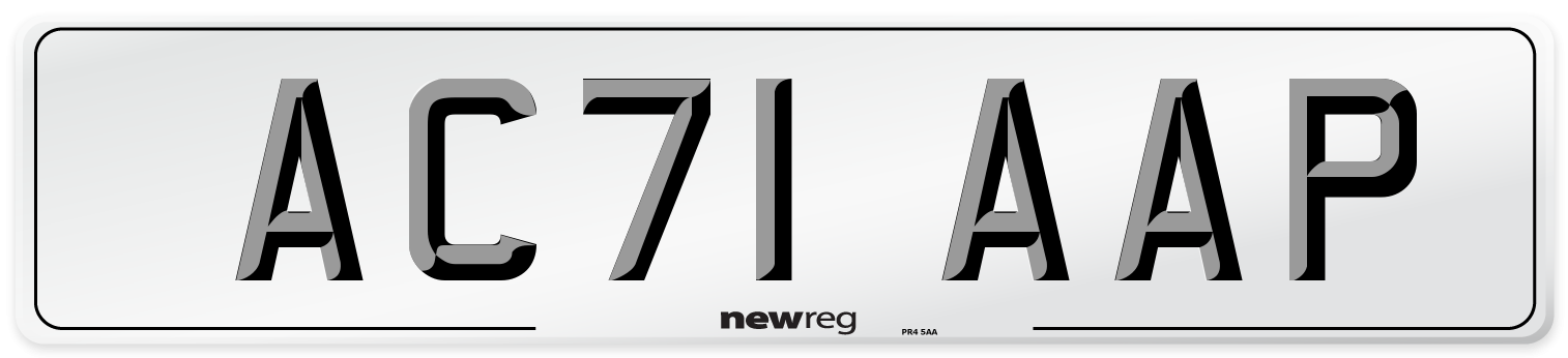 AC71 AAP Number Plate from New Reg